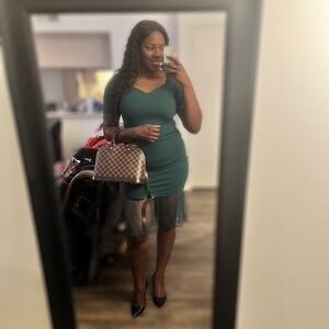 Glamour Dark Green Midi Dress